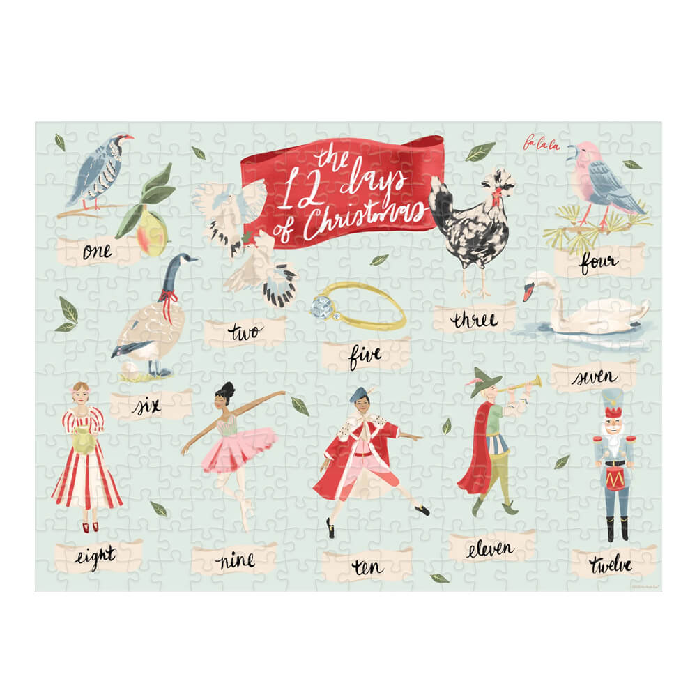 12 Days Of Christmas Holiday Jigsaw Puzzle - bubblegum market