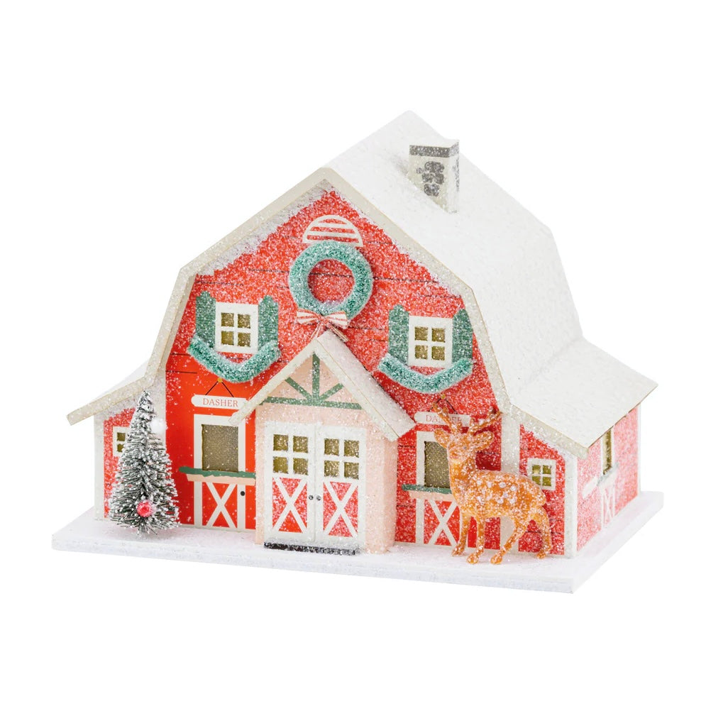 Christmas Village Reindeer Barn