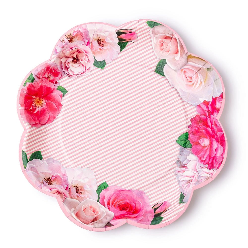 A Very English Rose Paper Party Plates 10" - bubblegum market