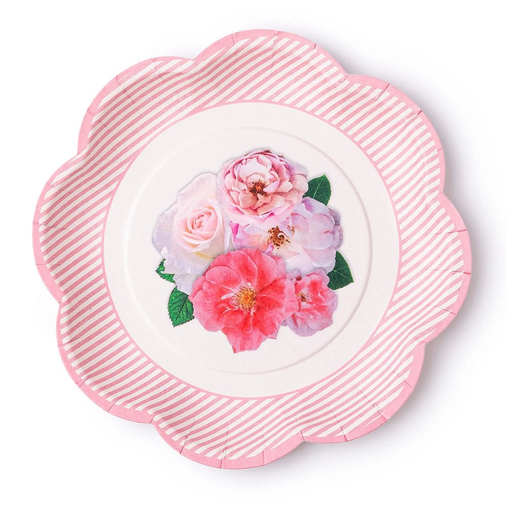 A Very English Rose Small Paper Party Plates 7.75" - bubblegum market