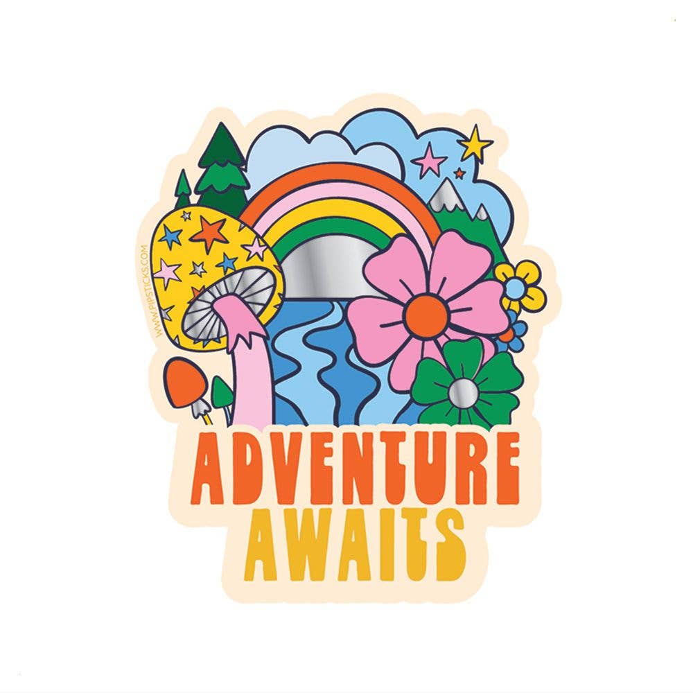 Adventure Awaits Vinyl Sticker - bubblegum market