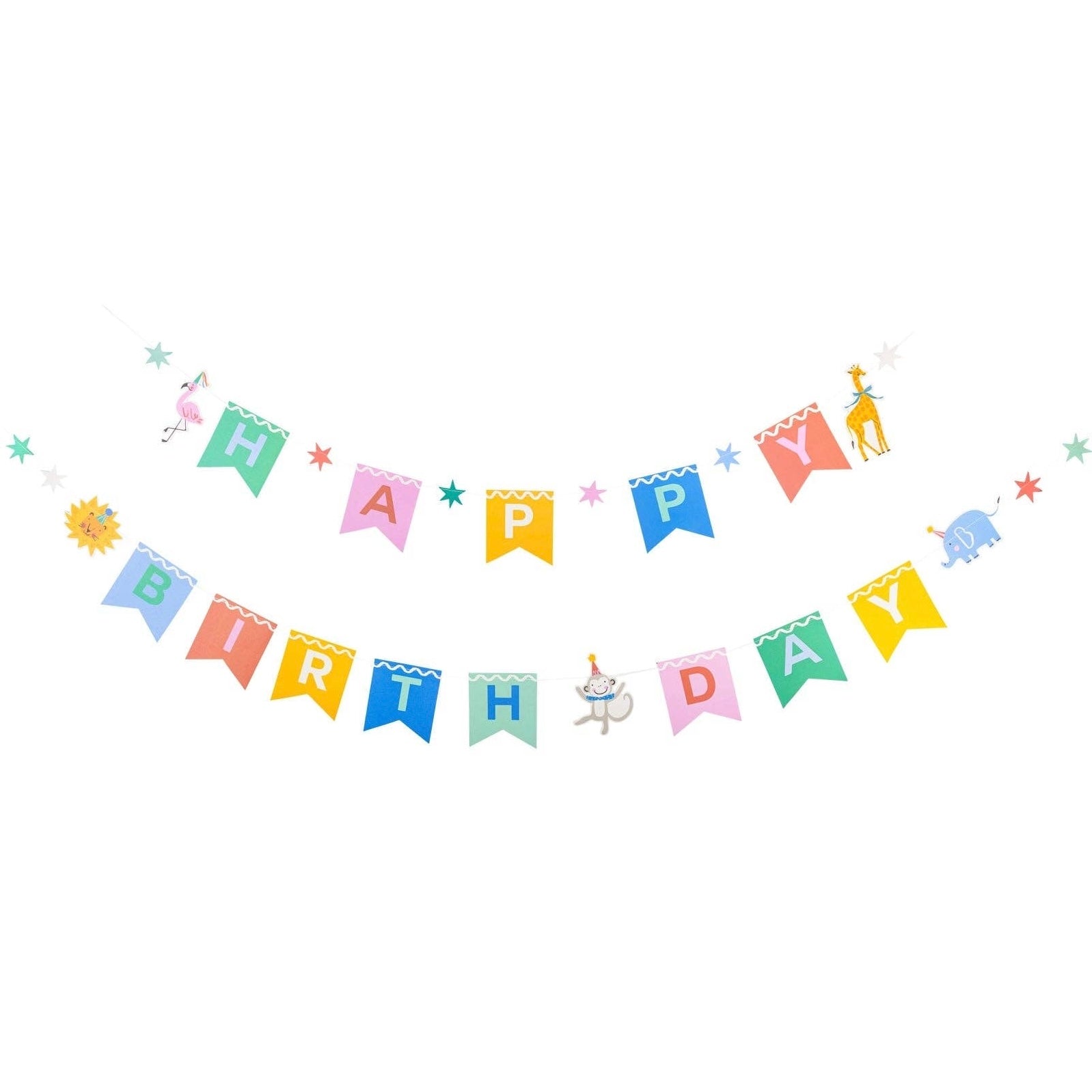 Animal Party Happy Birthday Banner - bubblegum market