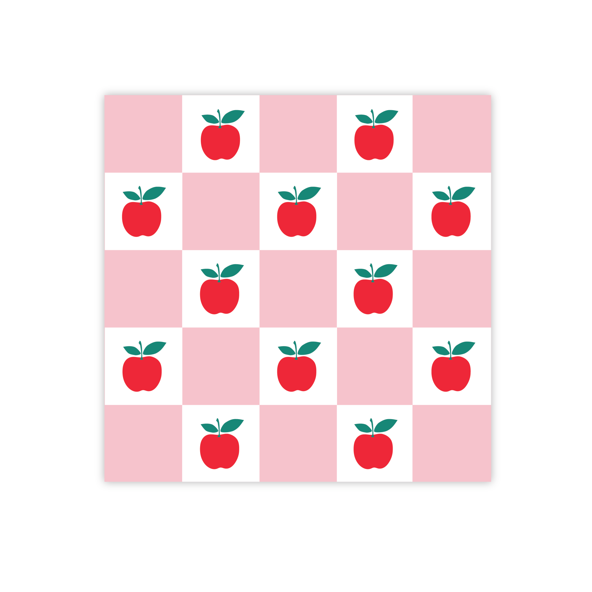 Apple & Pink Checker Large Napkins - bubblegum market
