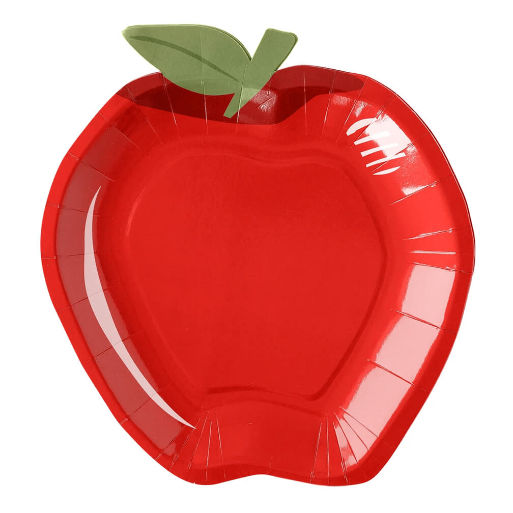 Apple Shaped Paper Plates 9" - bubblegum market