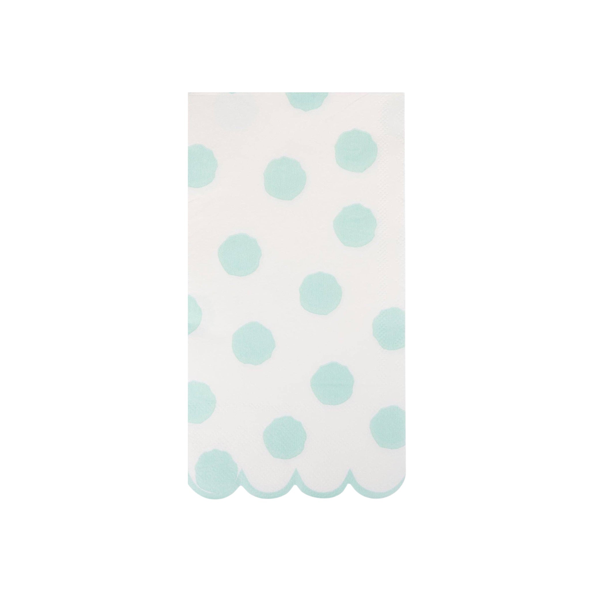Aqua Polka Dot Dinner Napkins - bubblegum market