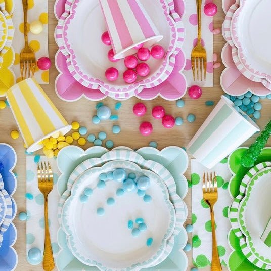 Aqua Stripe Party Cups - bubblegum market