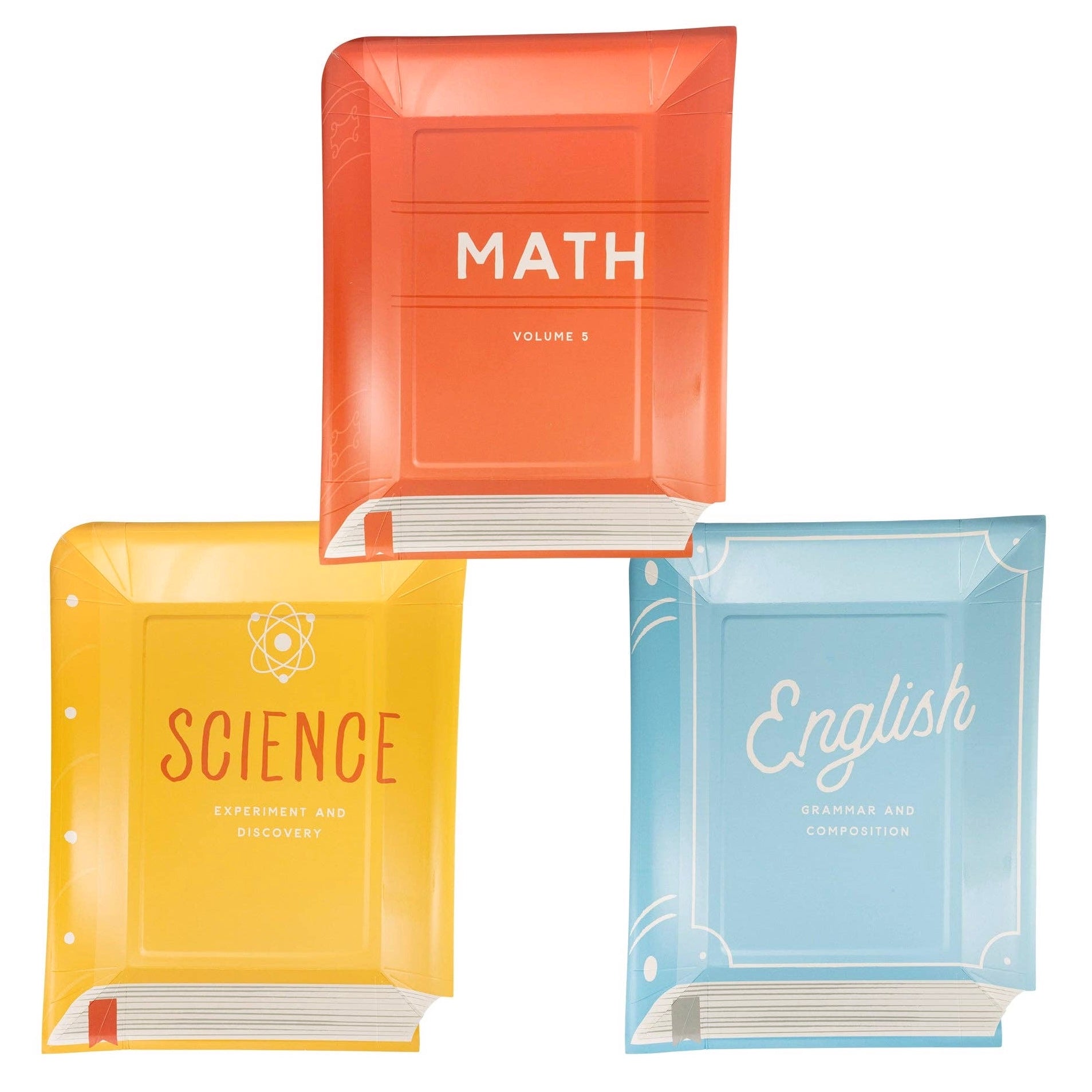 Assorted Text Books Paper Plates 10" - bubblegum market