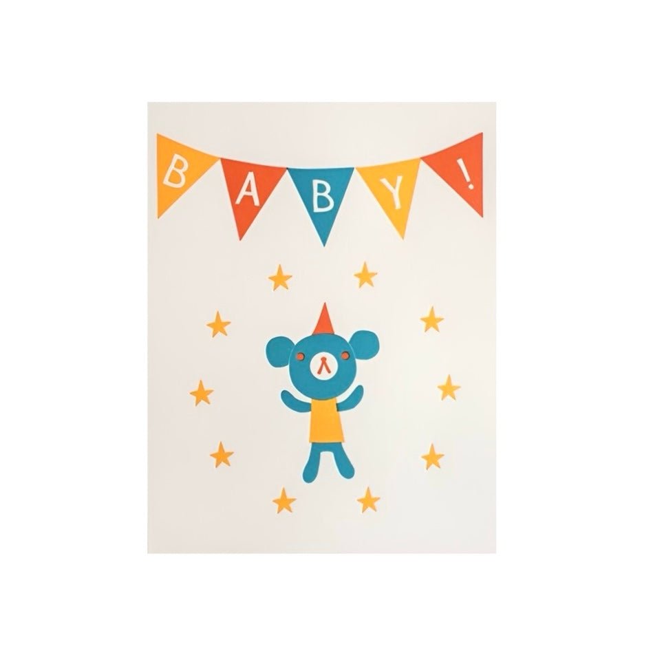 Baby Bear Letterpress Greeting Card - bubblegum market