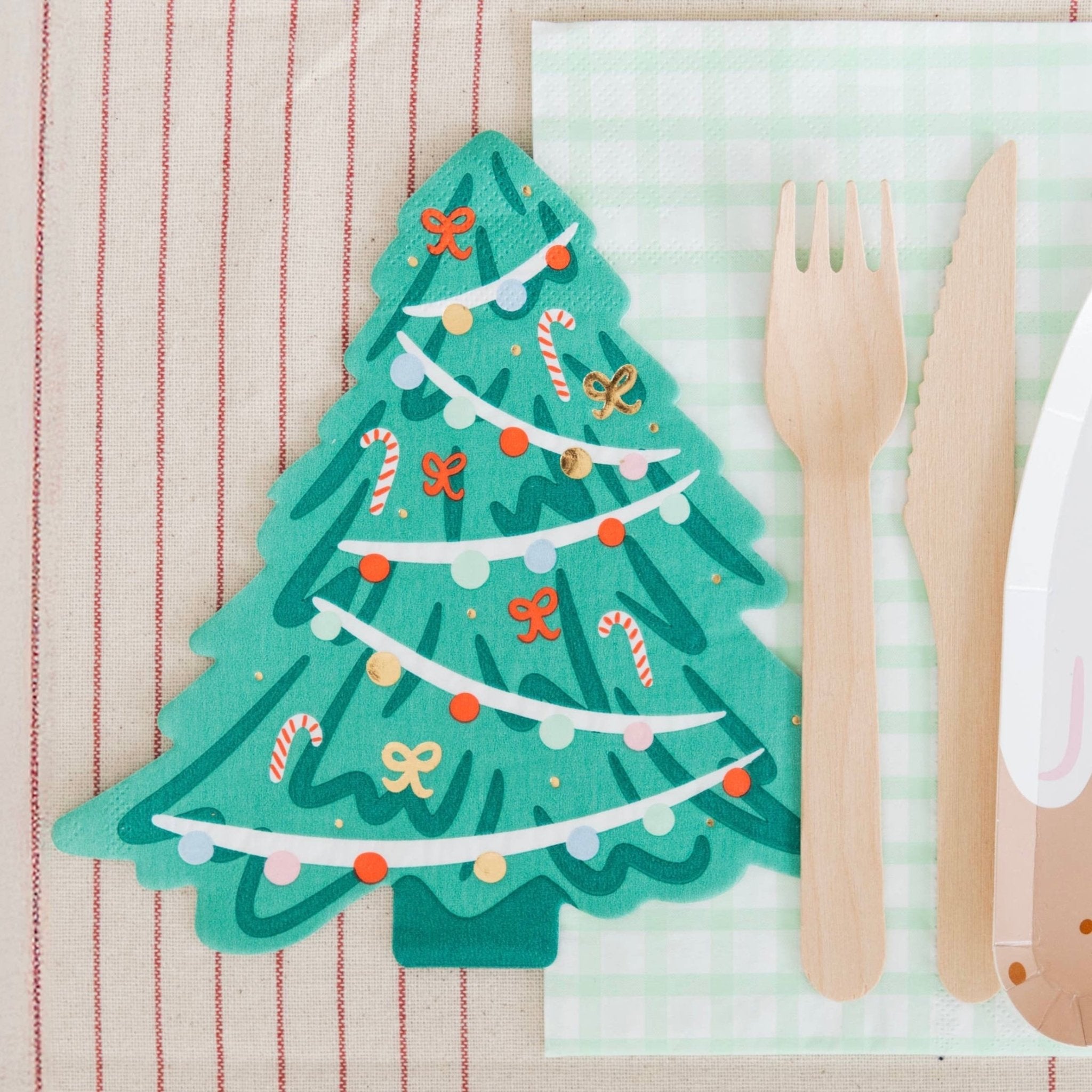 Baking Spirits Bright Christmas Tree Large Napkins - bubblegum market