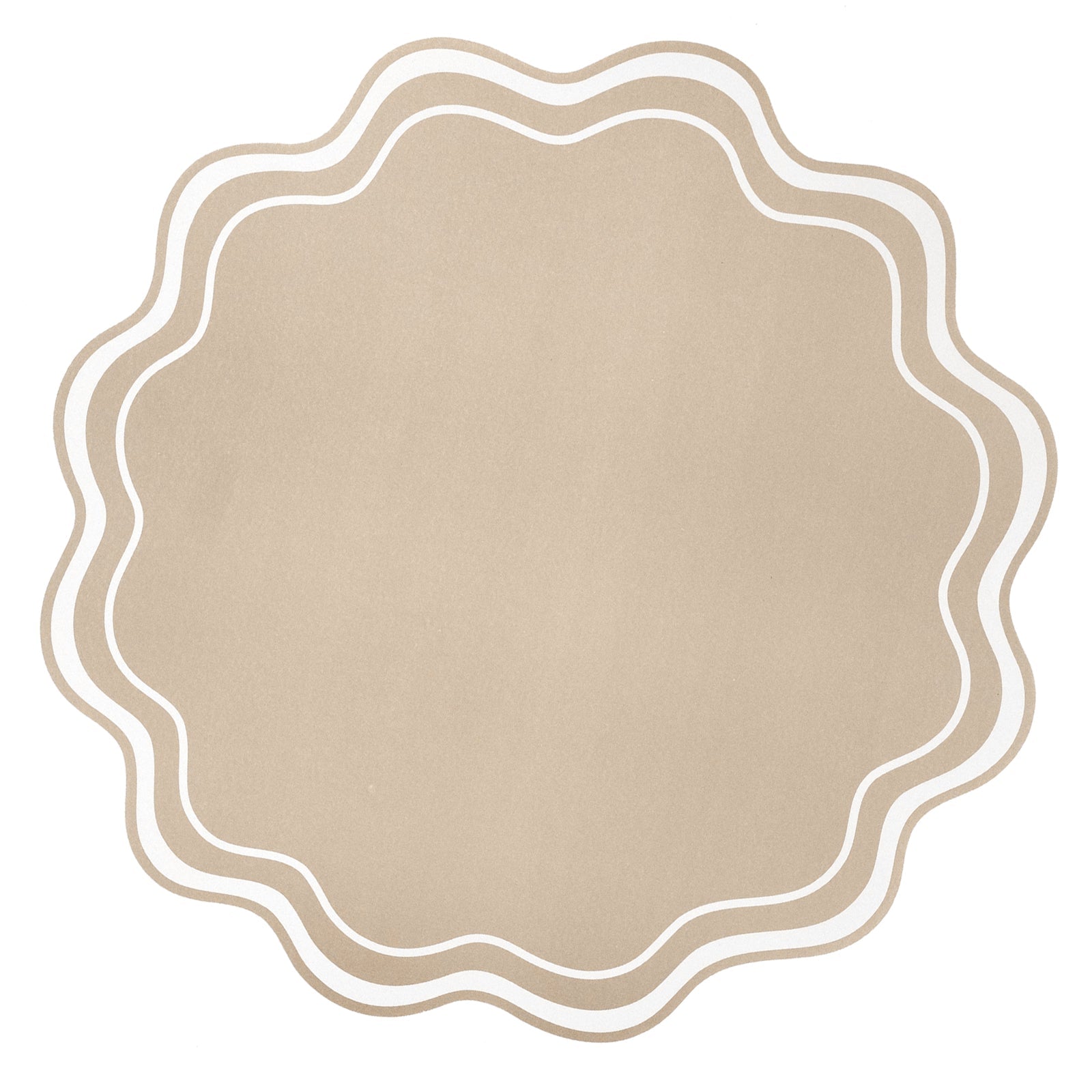 Beige Wavy Scallop Paper Placemats - bubblegum market