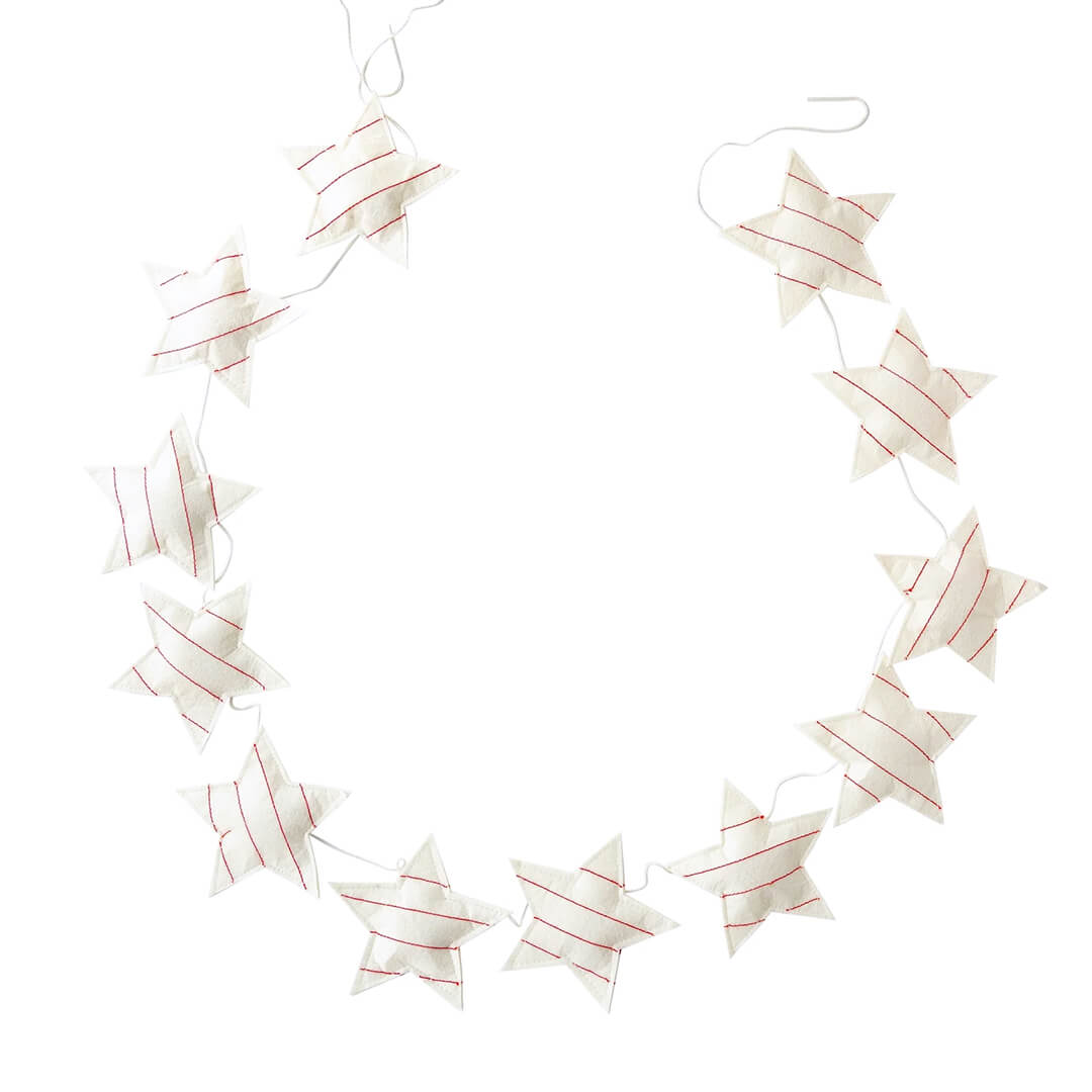 Believe Christmas Puffy Felt Striped Star Banner - bubblegum market