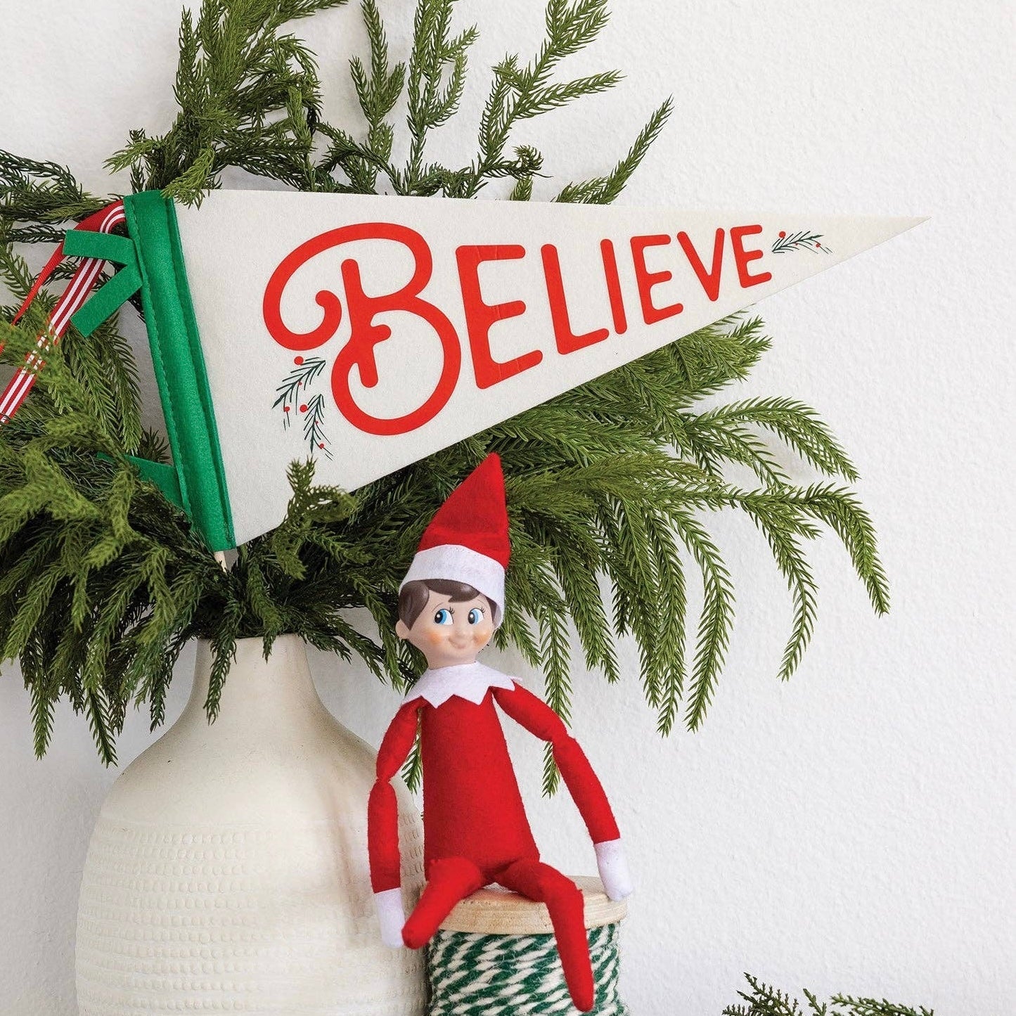 BELIEVE Felt Pennant Banner - bubblegum market
