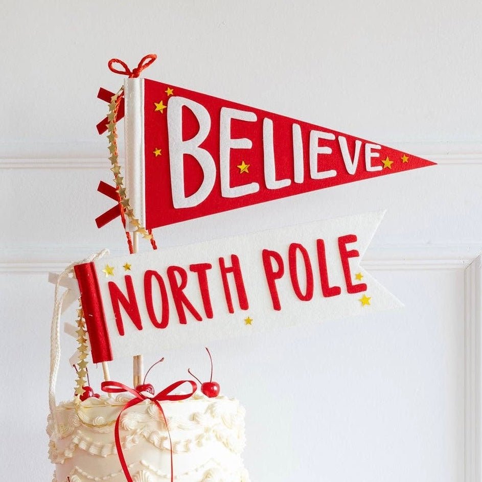 Believe / North Pole Felt Pennants (Set of 2) - bubblegum market