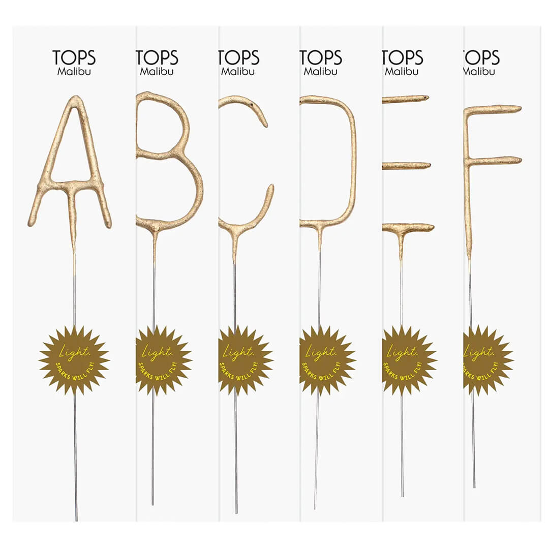 Big Golden Sparkler Wand Letter 8" - bubblegum market