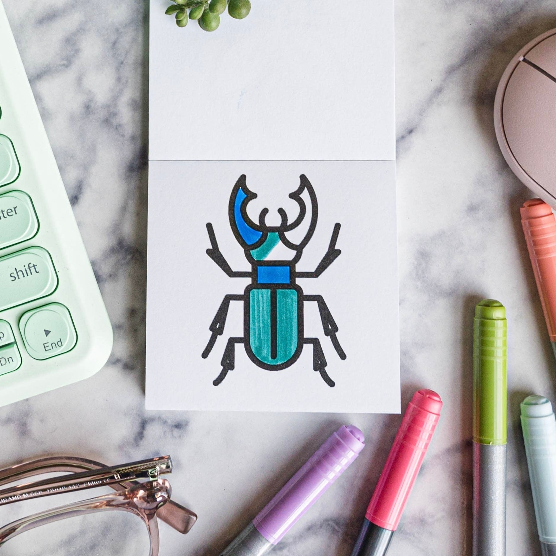 Birds, Bugs & Botany Mini Coloring Pad - bubblegum market
