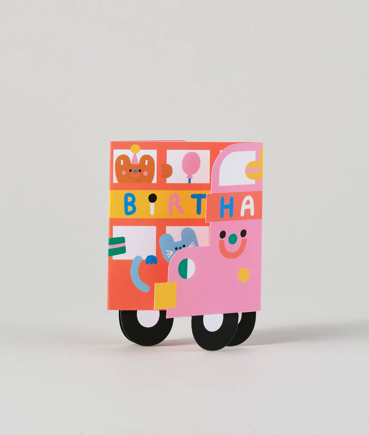 'Birthday Bus' Fold Out Kid's Birthday Card - bubblegum market