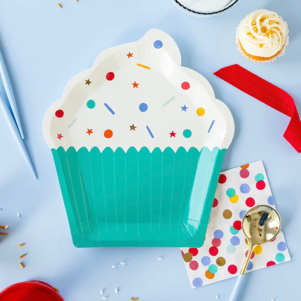 Birthday Cupcake Shaped Paper Plates 10" - bubblegum market