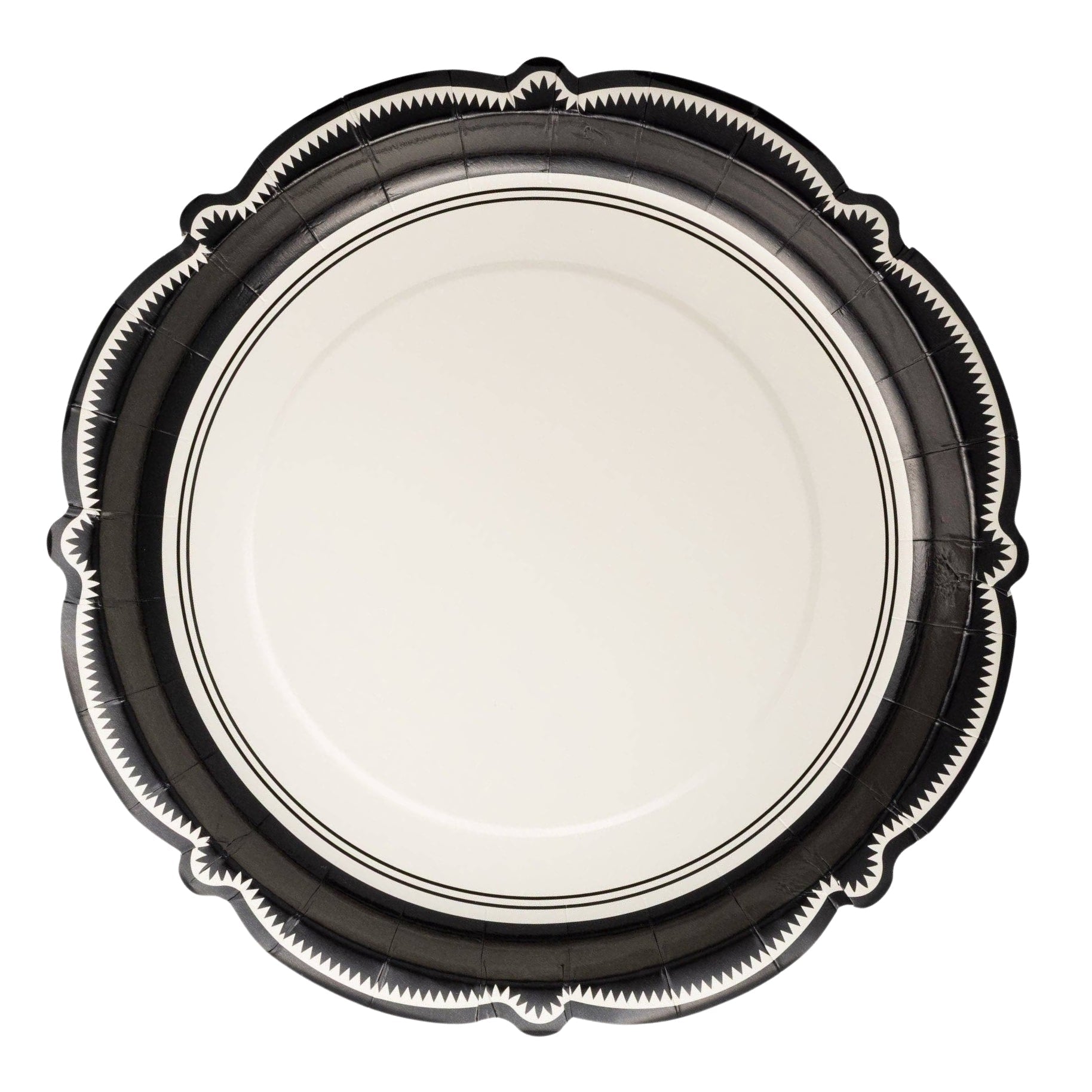 Black Bracket Edge Paper Plates 10" - bubblegum market
