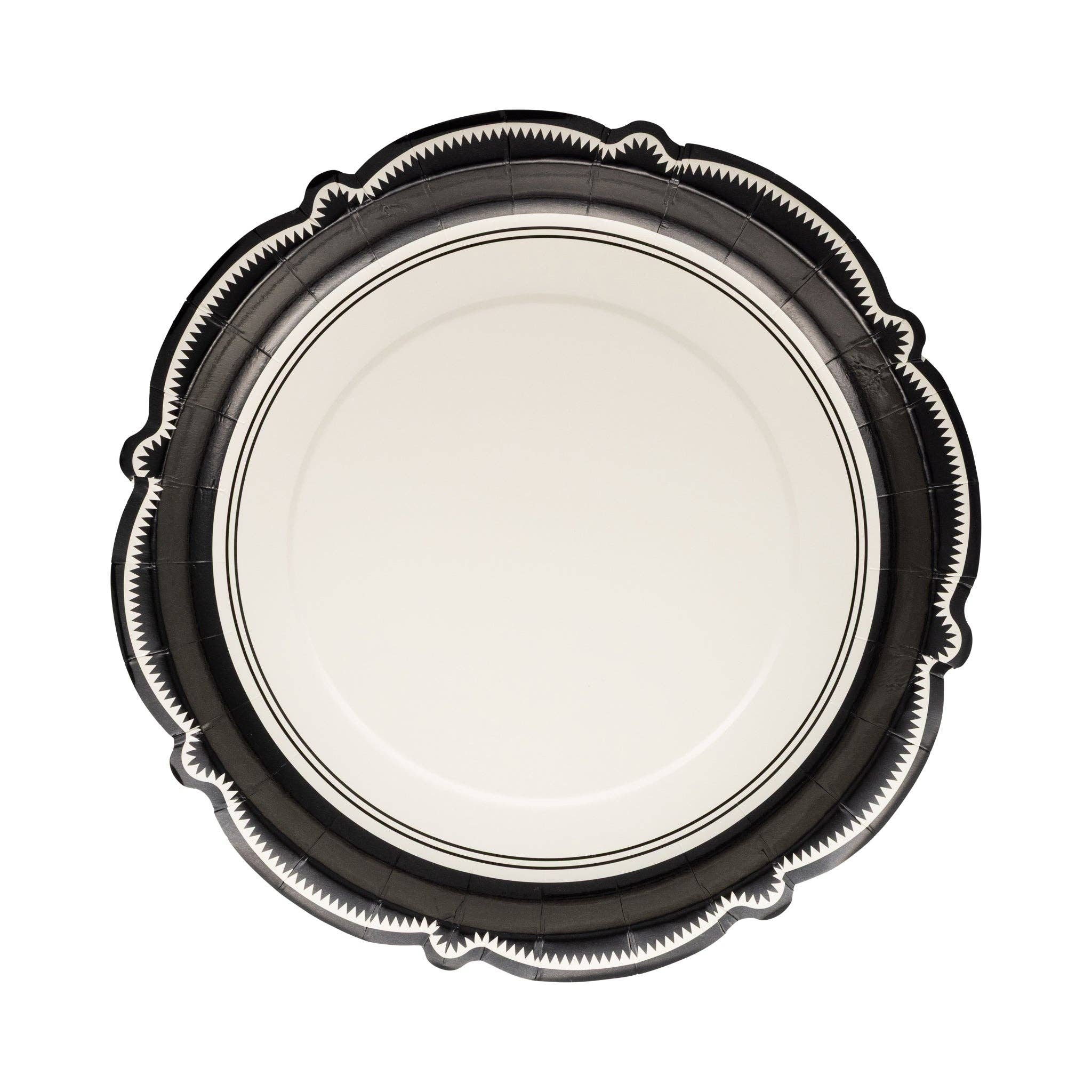 Black Bracket Edge Paper Plates 10" - bubblegum market