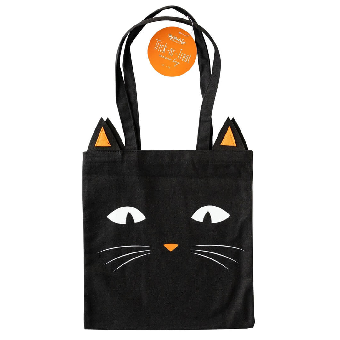 Black Cat Trick - or - Treat Tote Bag - bubblegum market