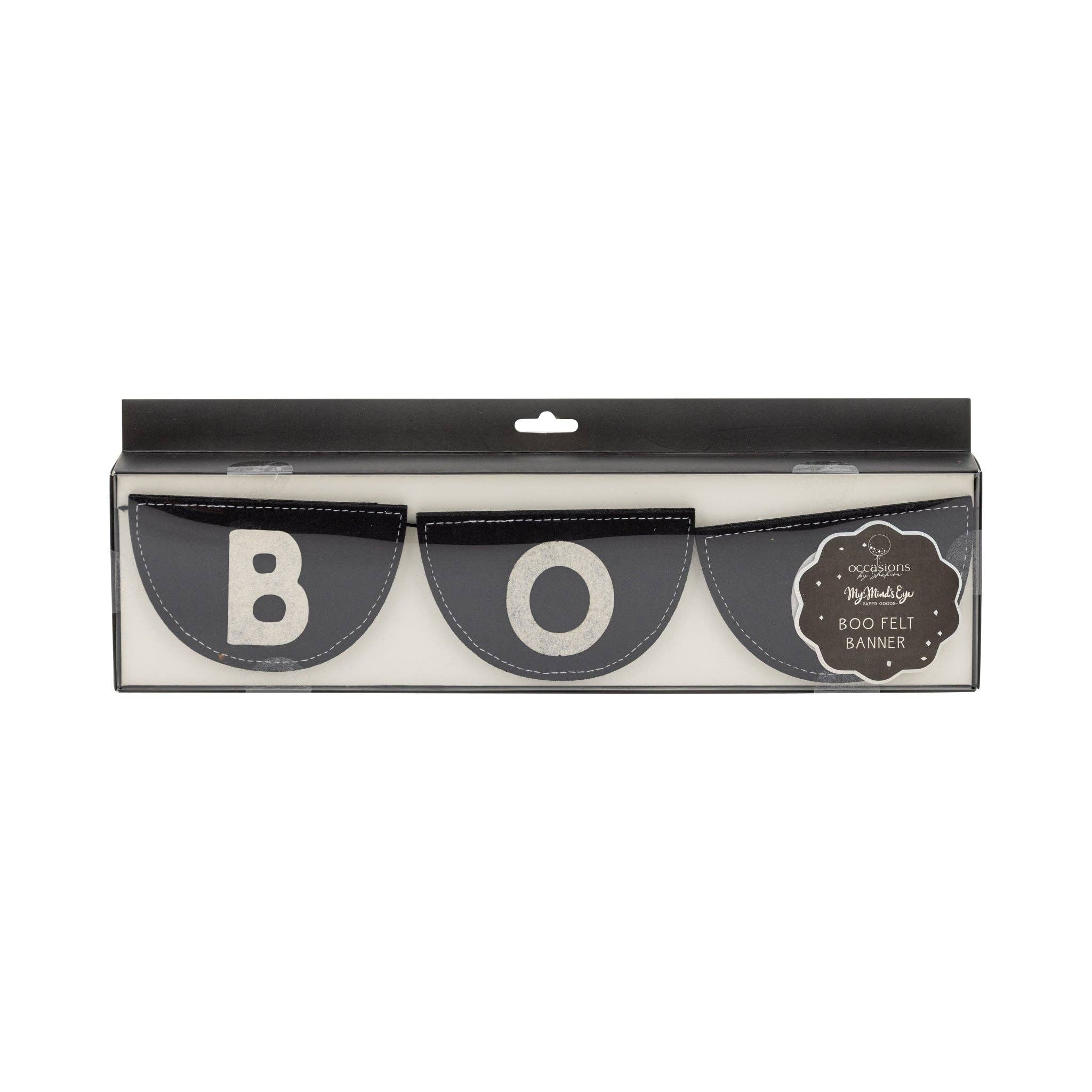 Black Felt BOO Bunting Banner - bubblegum market