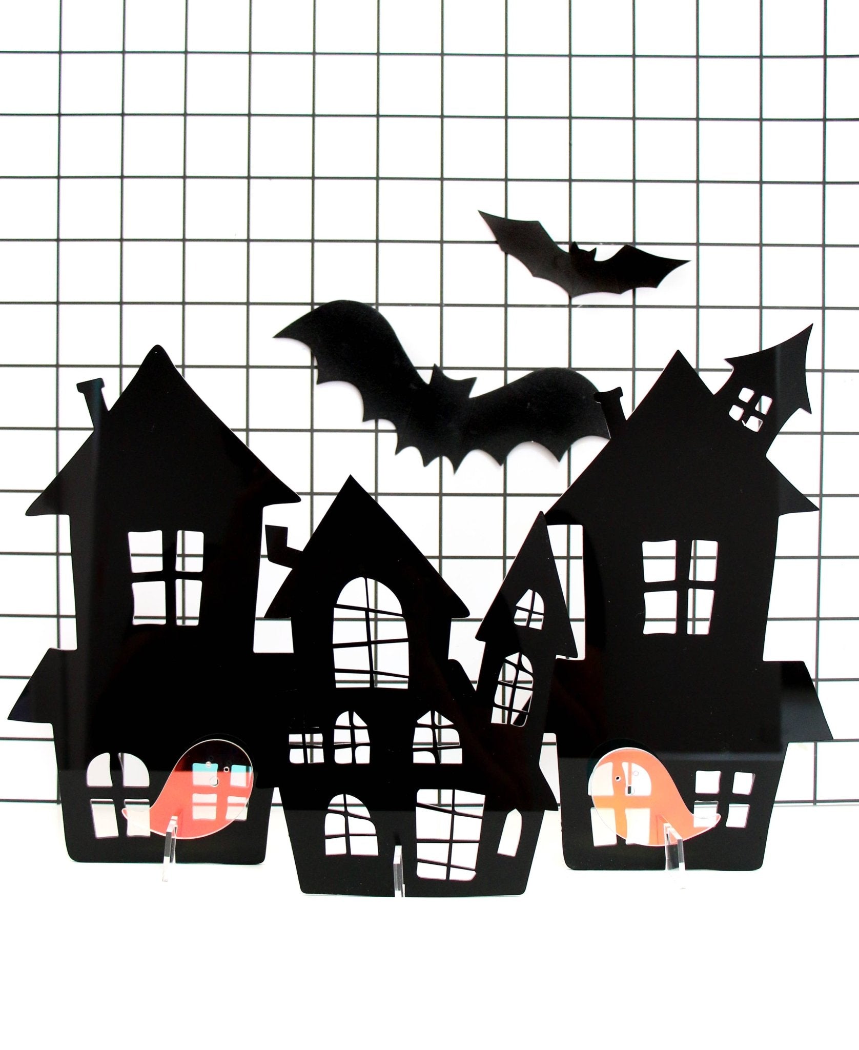 Black Halloween Acrylic Haunted House Set - bubblegum market
