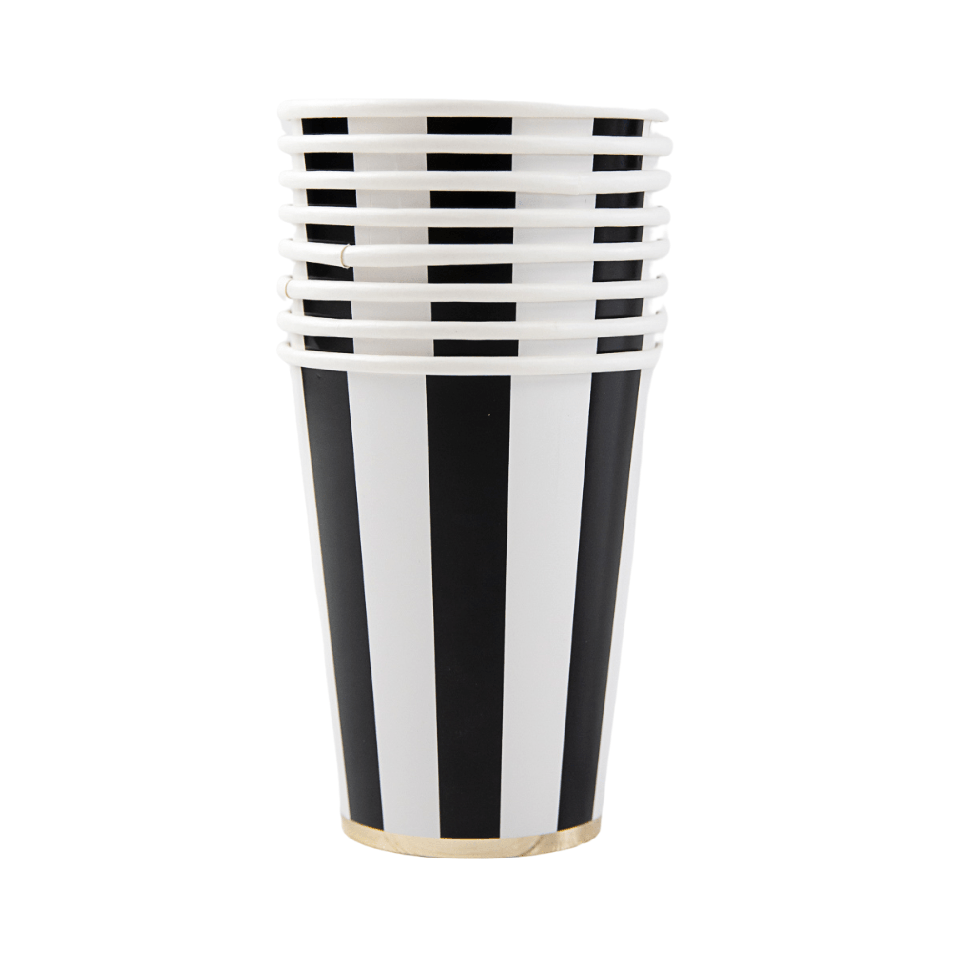 Black Noir Cabana Stripe Paper Party Cups - bubblegum market