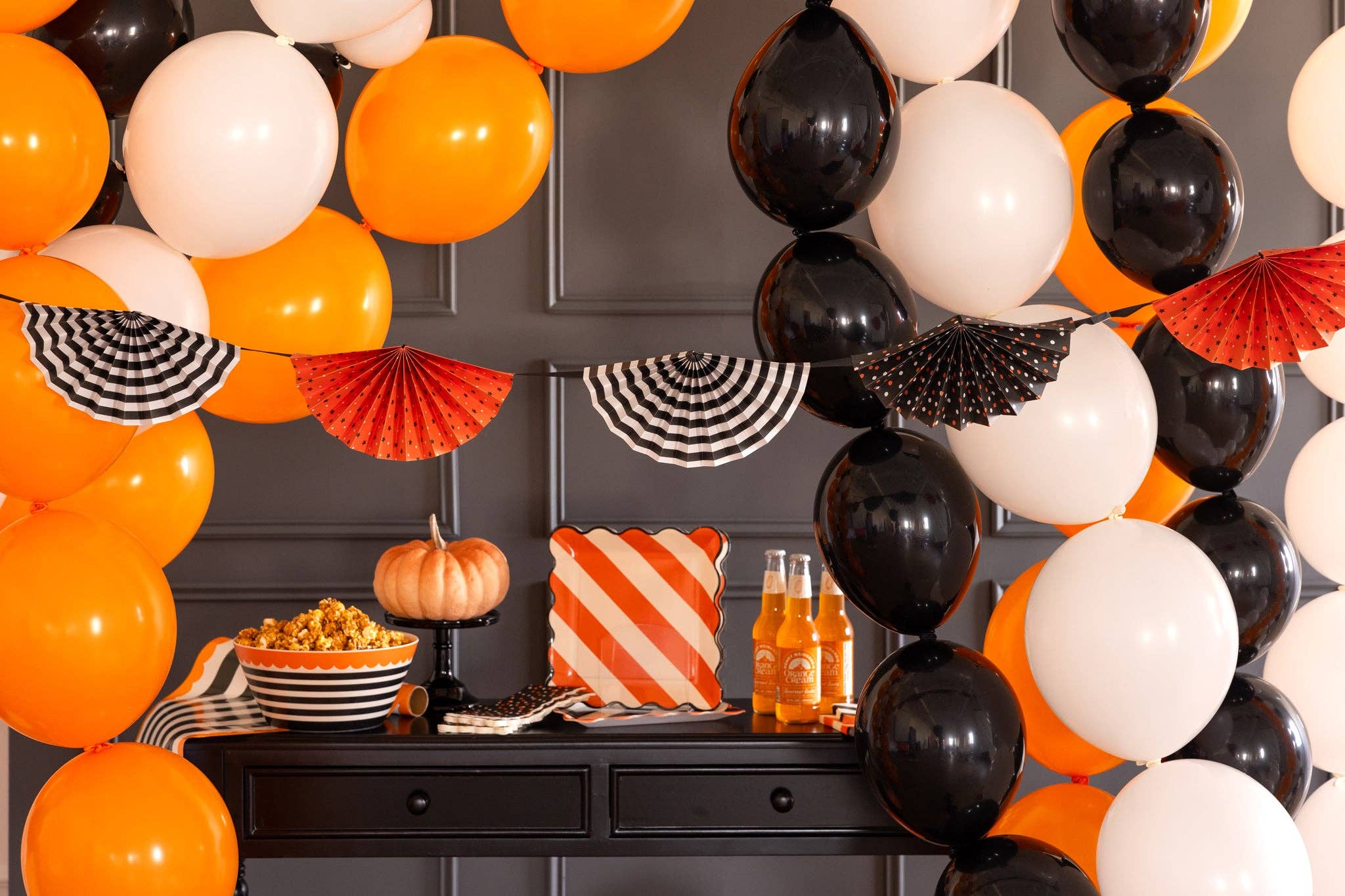 Black & Orange Striped Bamboo Bowl - bubblegum market