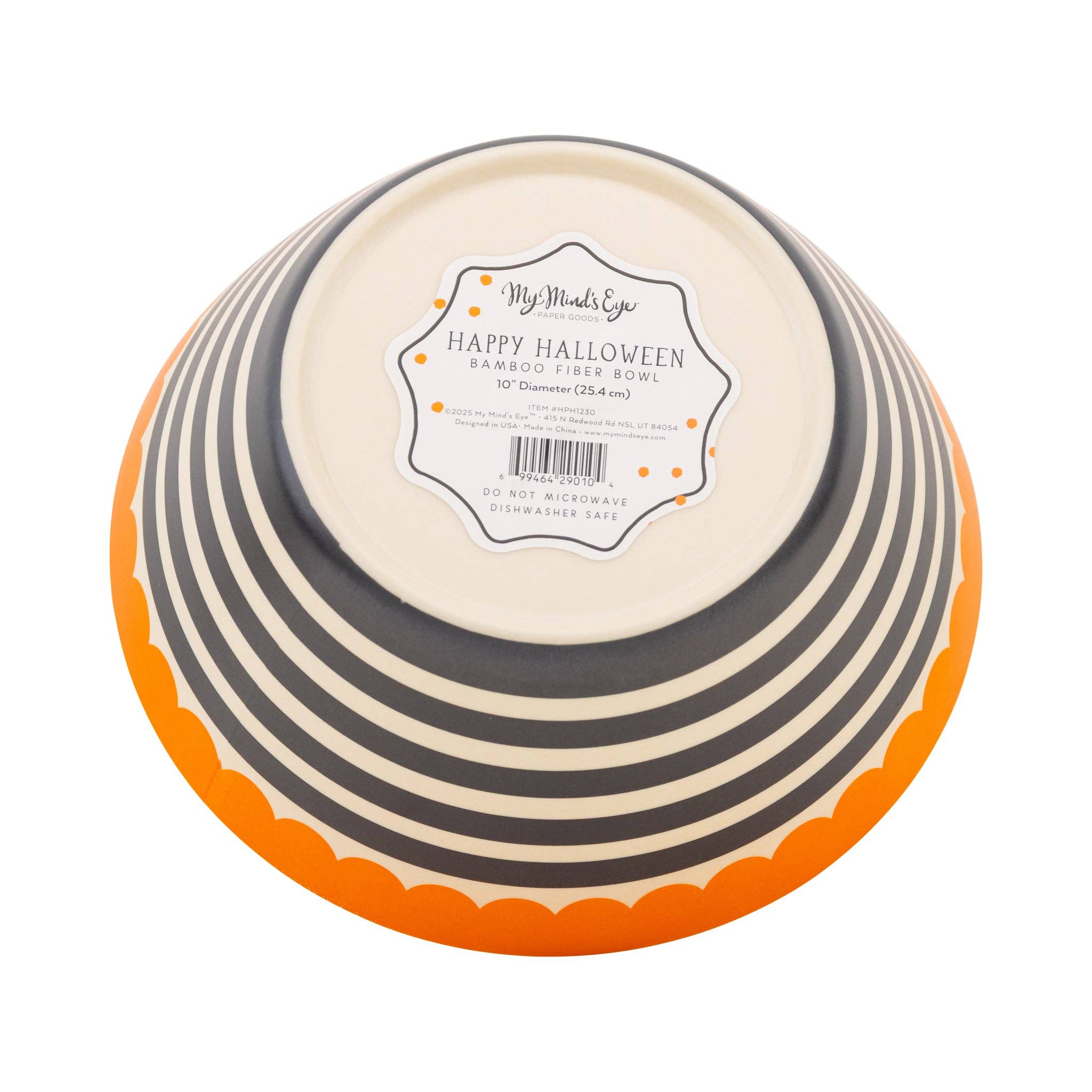 Black & Orange Striped Bamboo Bowl - bubblegum market