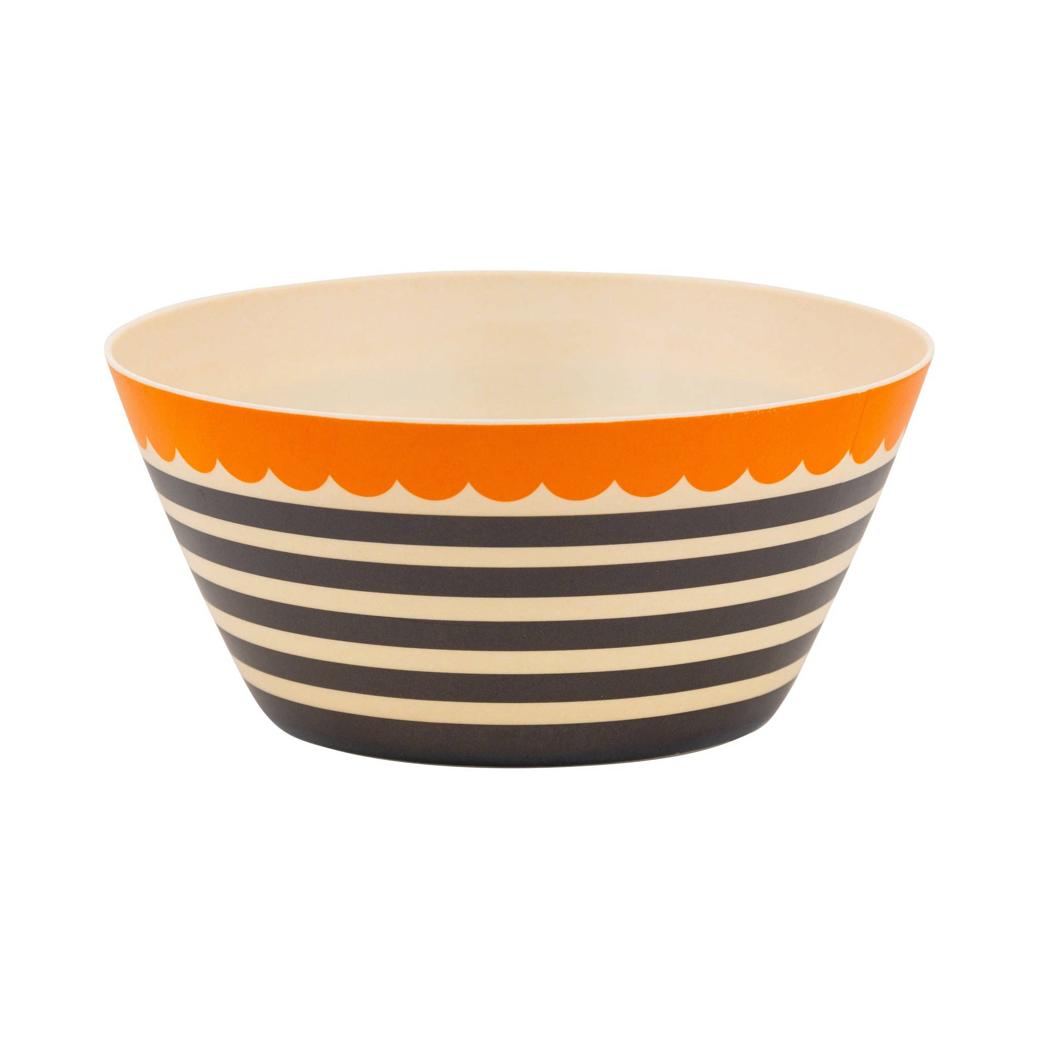 Black & Orange Striped Bamboo Bowl - bubblegum market