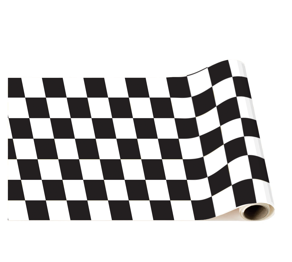 Black & White Checker Paper Table Runner - bubblegum market