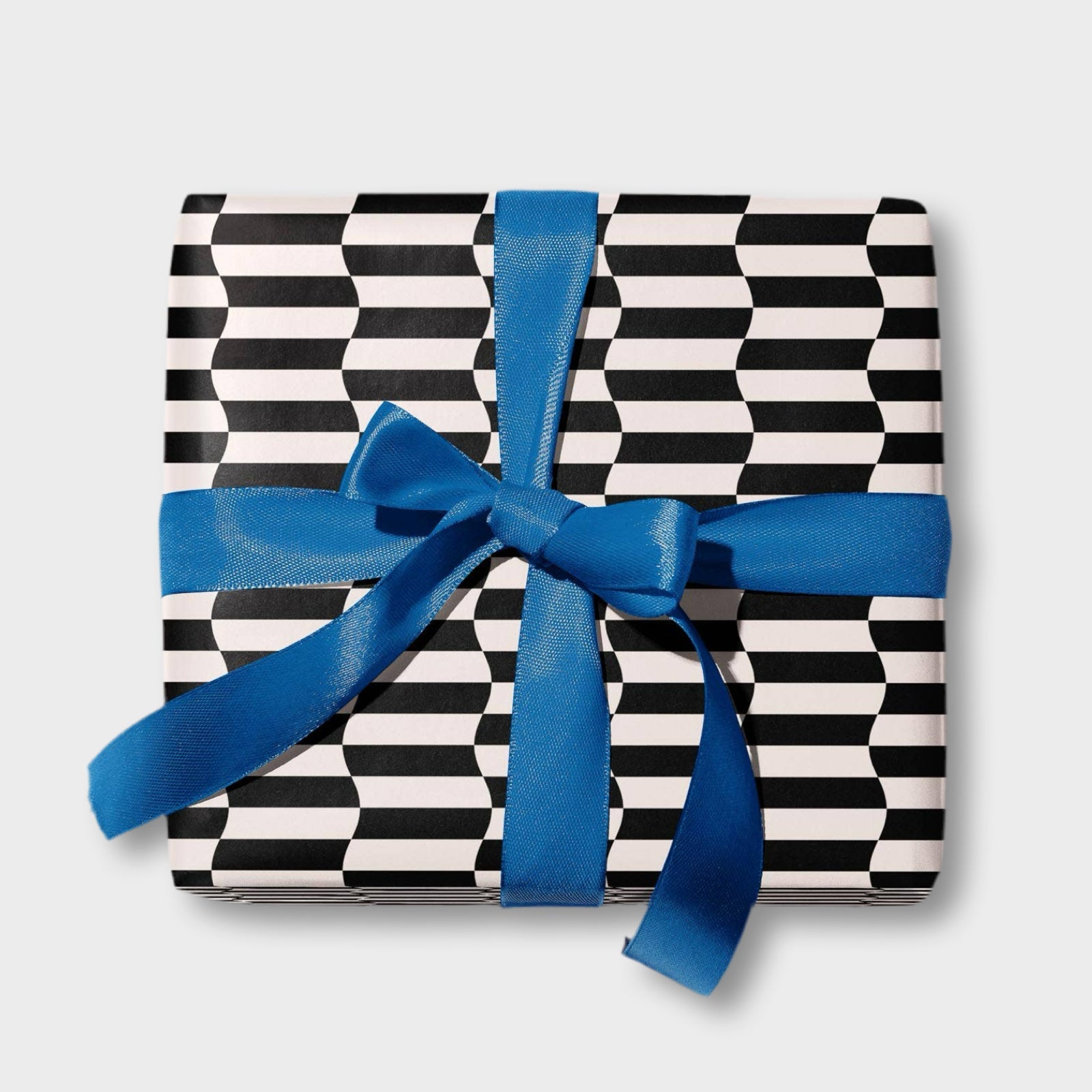 Black & White Ripple Check Gift Wrap Sheets (Roll of 3) - bubblegum market