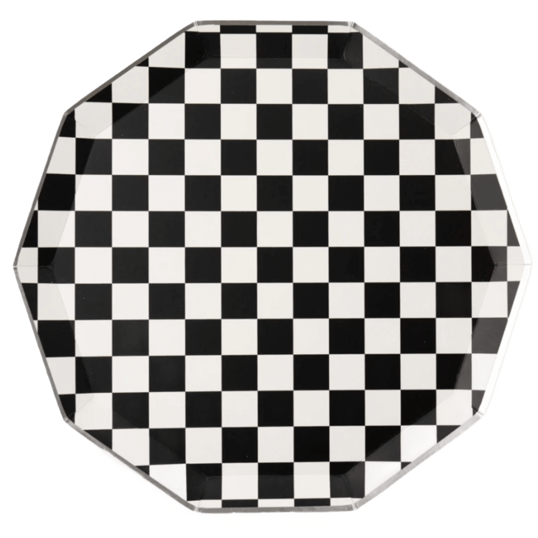 Black & White Signature Checkered Dinner Plates 10.75" - bubblegum market
