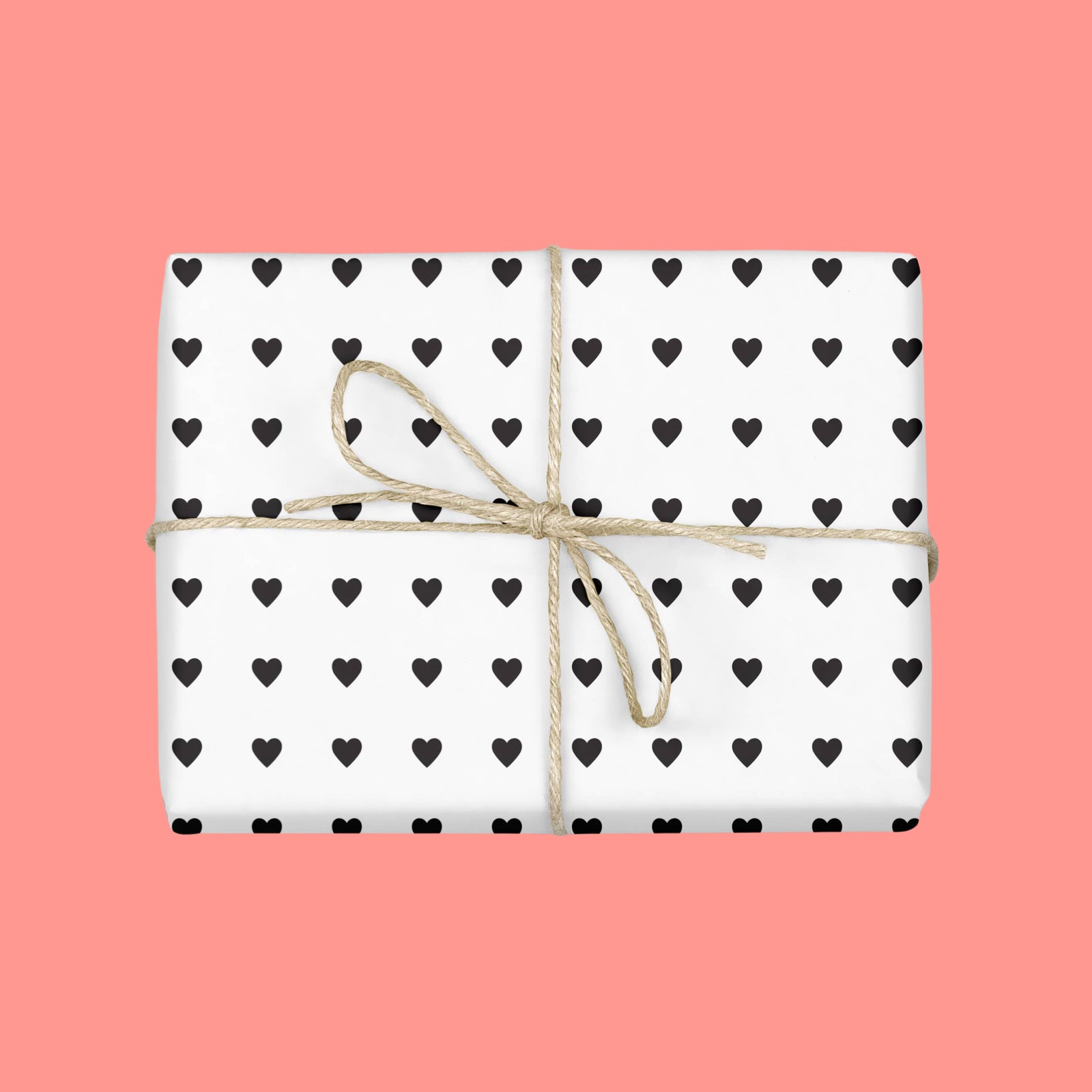 BLACK & WHITE SWEET HEARTS Gift Wrap Sheets (Roll of 3) - bubblegum market