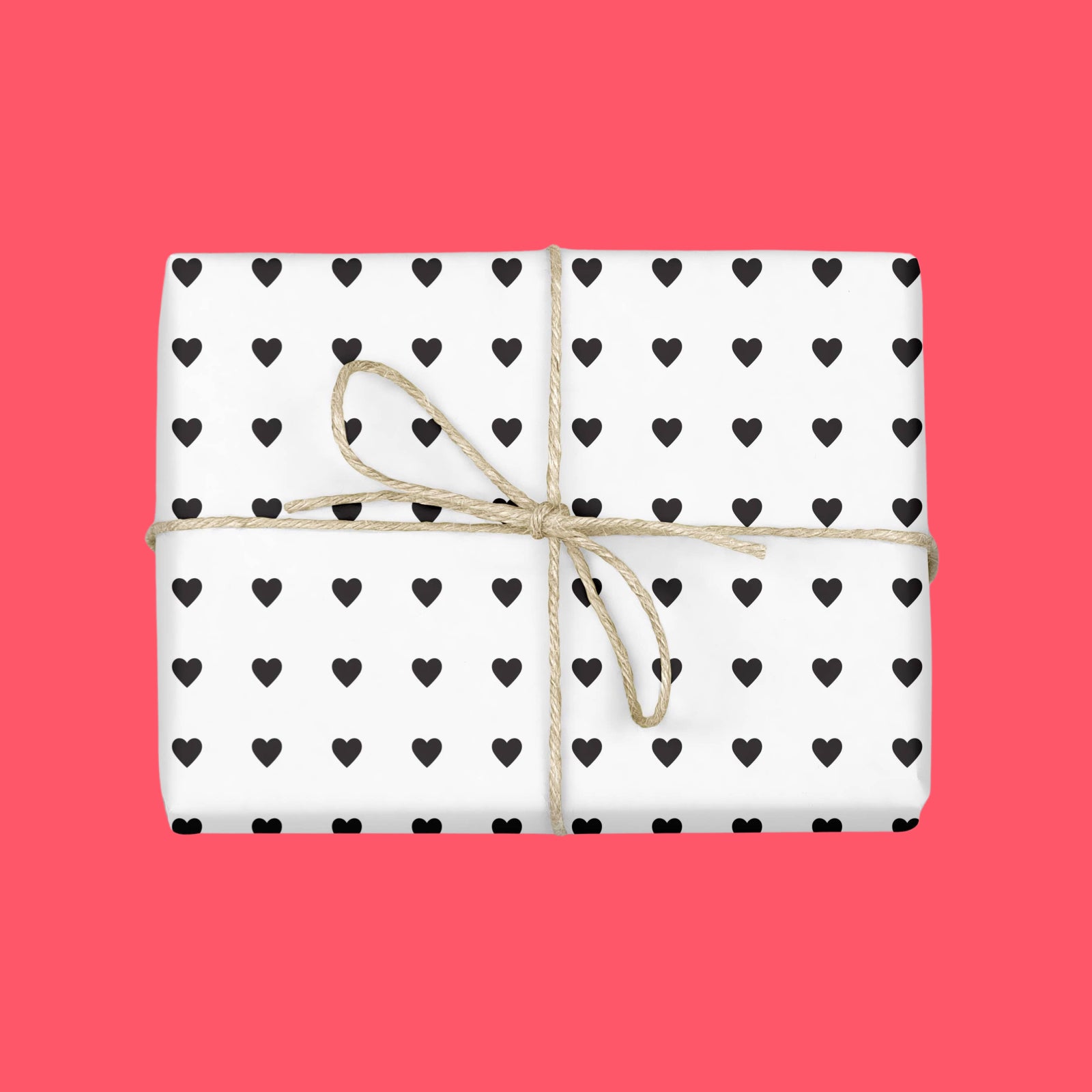 BLACK & WHITE SWEET HEARTS Gift Wrap Sheets (Roll of 3) - bubblegum market