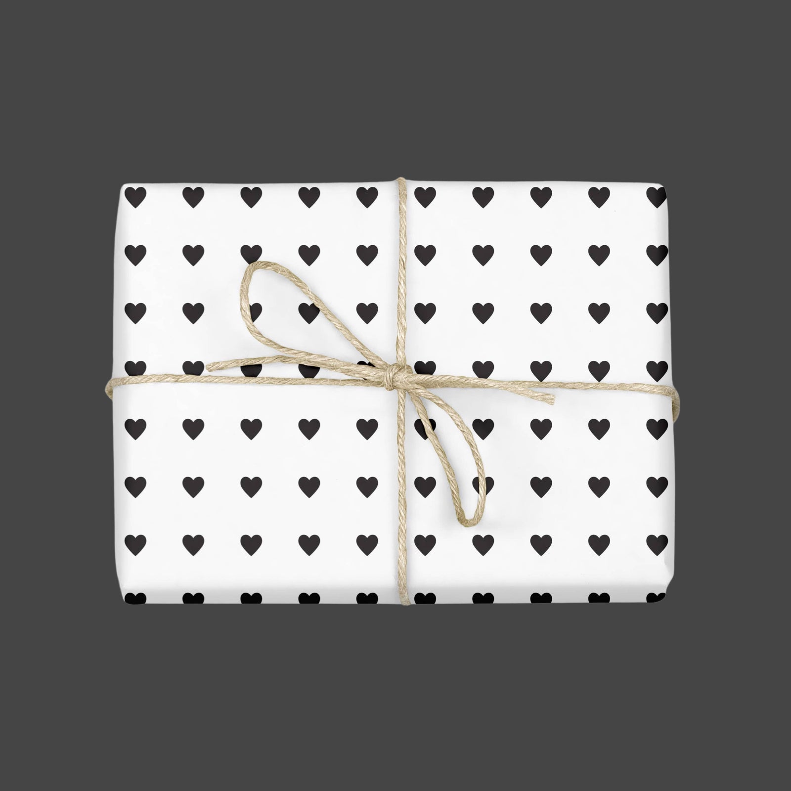 BLACK & WHITE SWEET HEARTS Gift Wrap Sheets (Roll of 3) - bubblegum market
