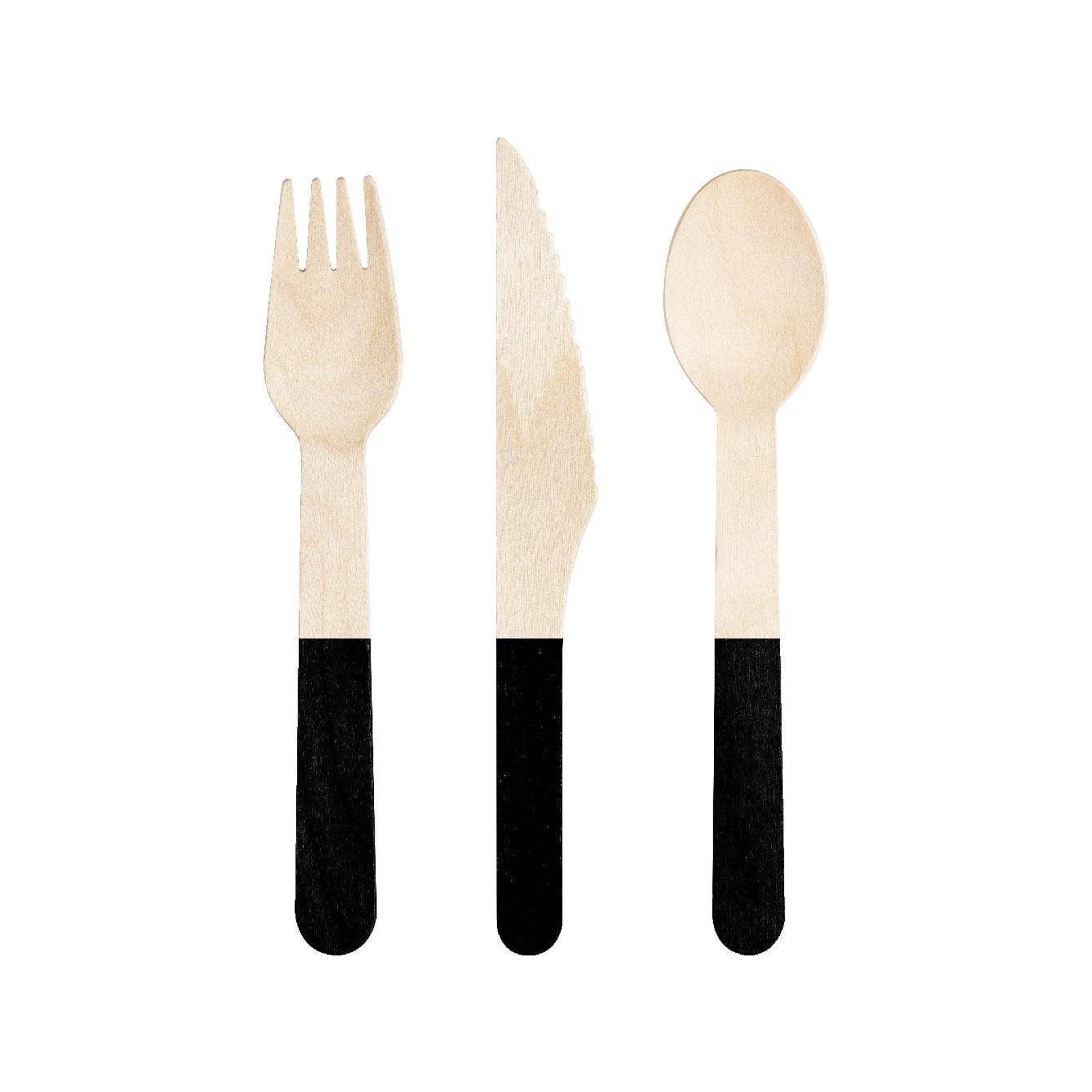 Black Wooden Cutlery - bubblegum market