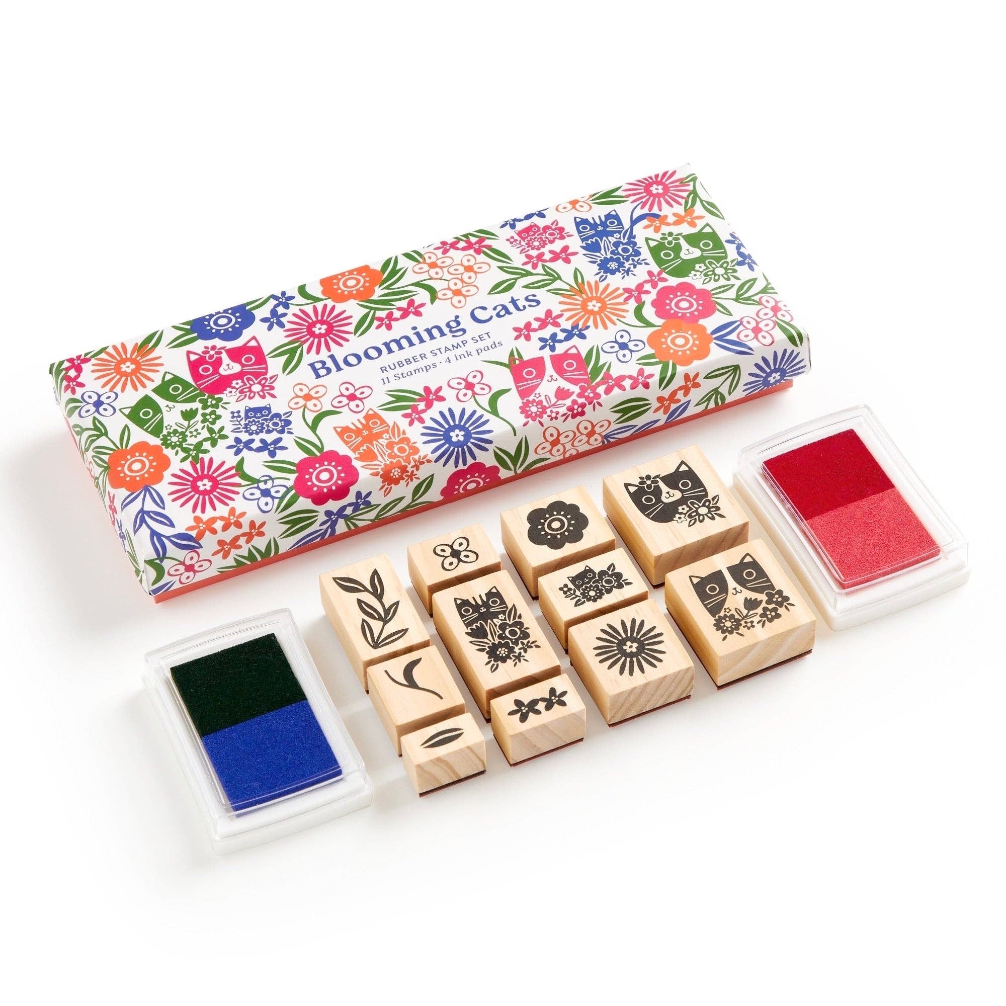 Blooming Cats Rubber Stamp Set - bubblegum market
