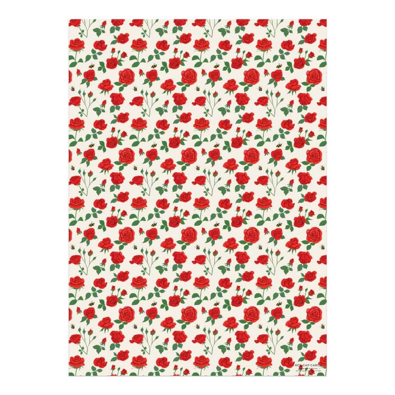 Blooming Roses Gift Wrap Sheets (Roll of 3) - bubblegum market
