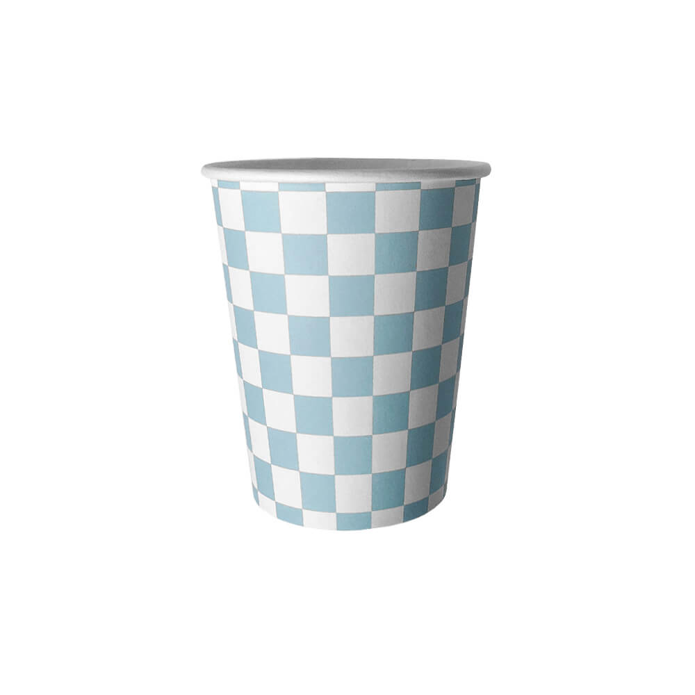Blue Check Paper Cups - bubblegum market