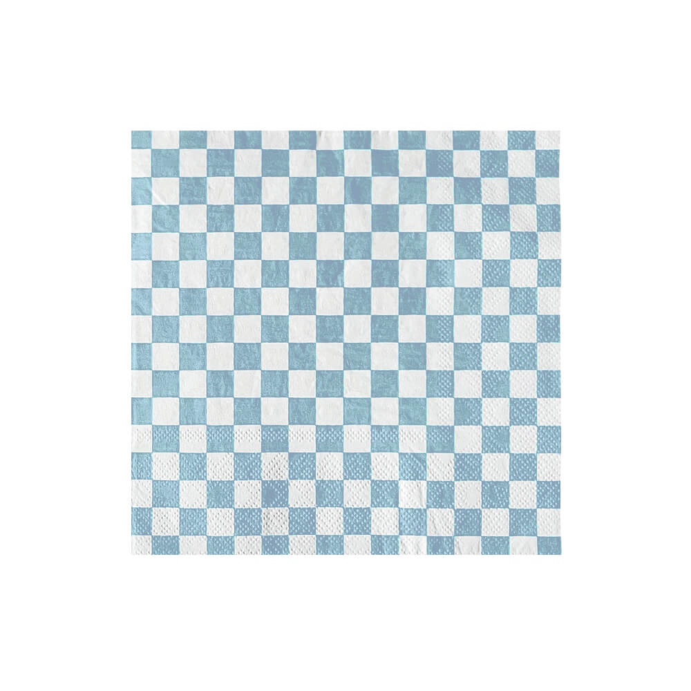 Blue Checker Large Napkins - bubblegum market