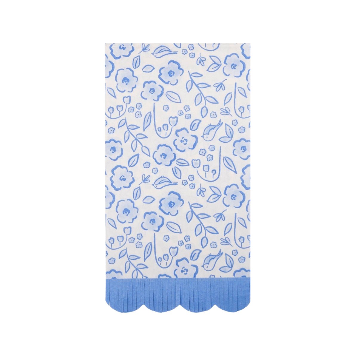 Blue Floral Fringe Guest Napkins - bubblegum market