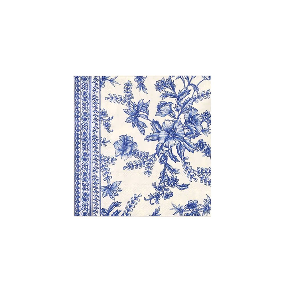 Blue French Toile Paper Cocktail Napkins - bubblegum market