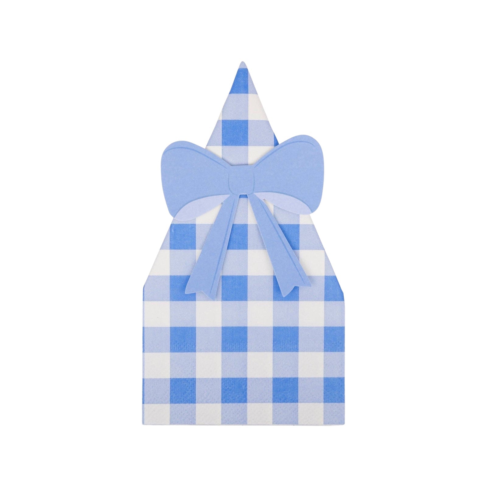 Blue Gingham Guest Napkins & Rings Set - bubblegum market
