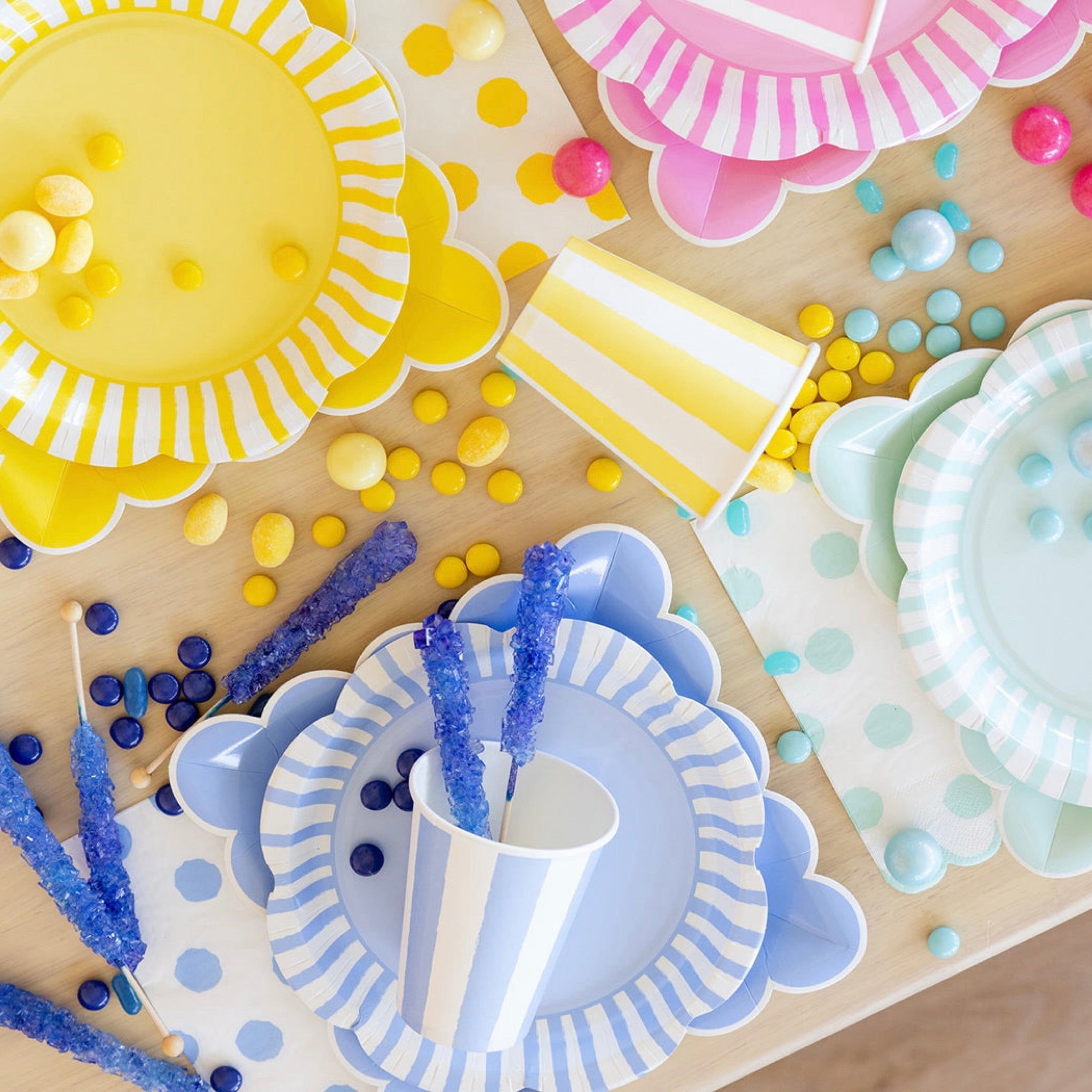 Blue Polka Dot Dinner Napkins - bubblegum market
