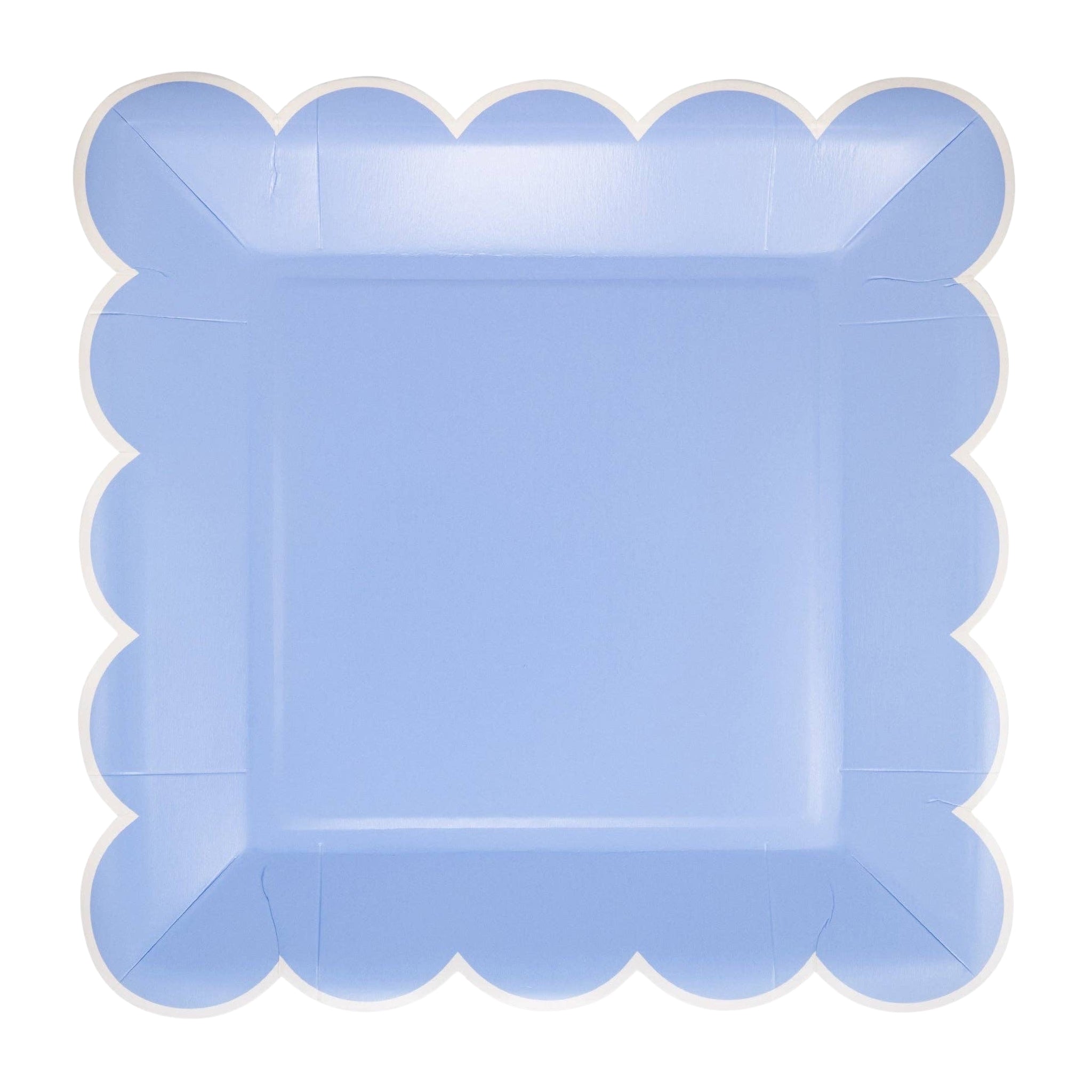 Blue Scalloped Square Plates 9" - bubblegum market