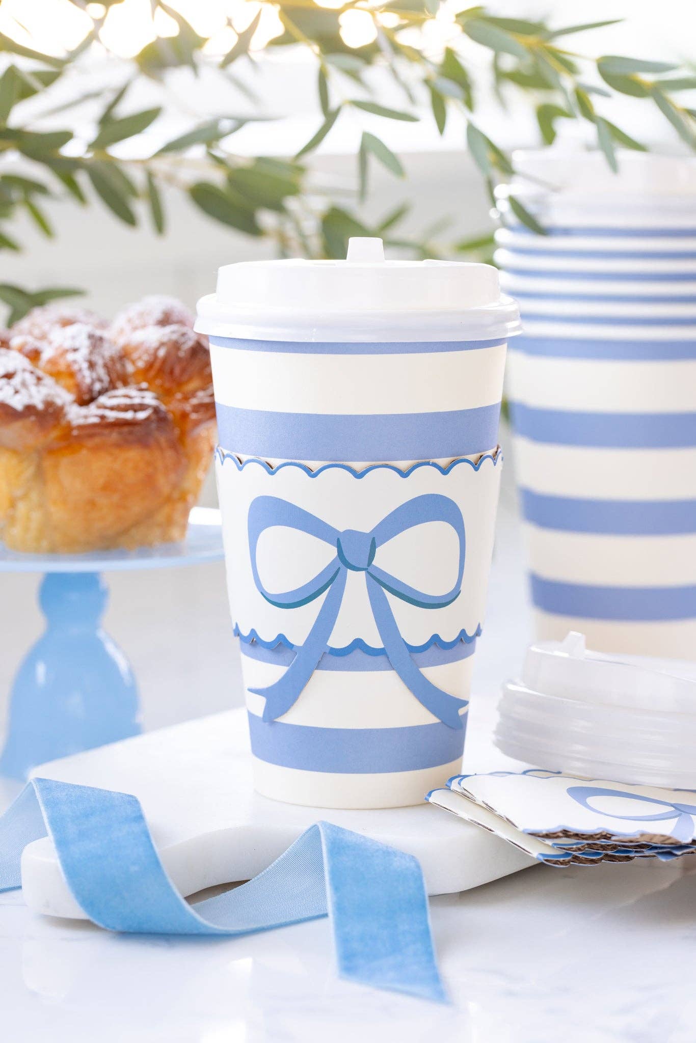 Blue Stripe Bow To - Go Cups - bubblegum market