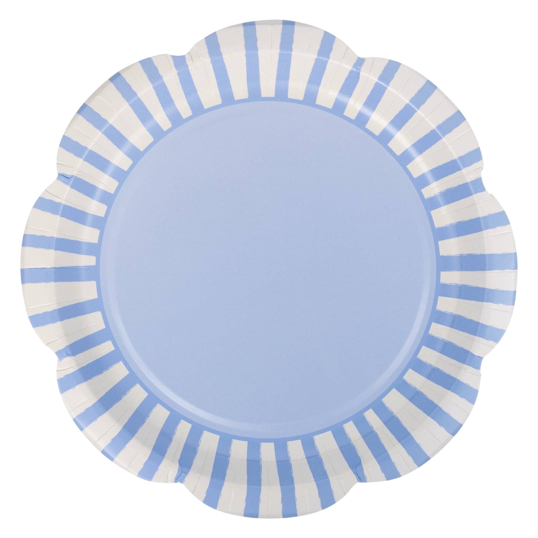 Blue Striped Scallops Plates 9" - bubblegum market