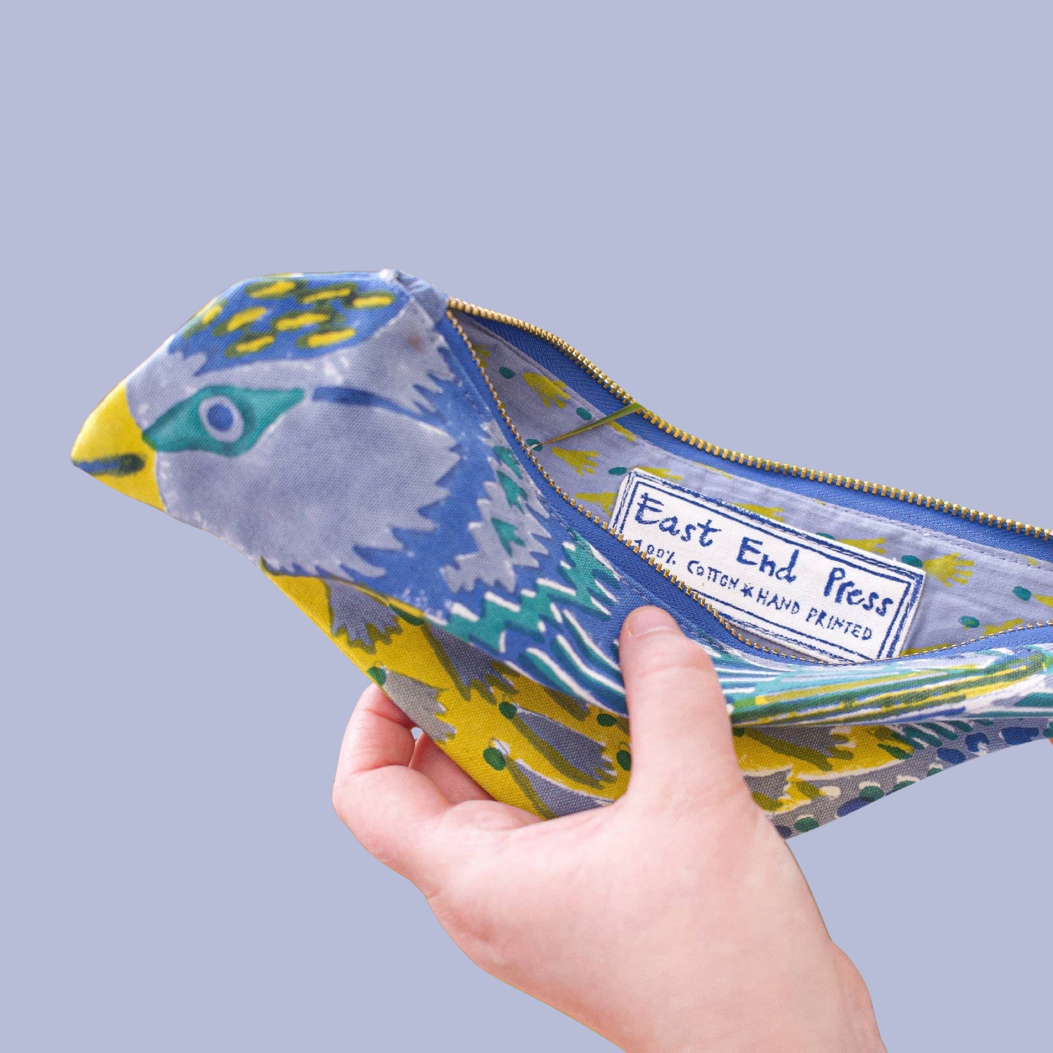 Blue Tit Fabric Pencil Case - bubblegum market