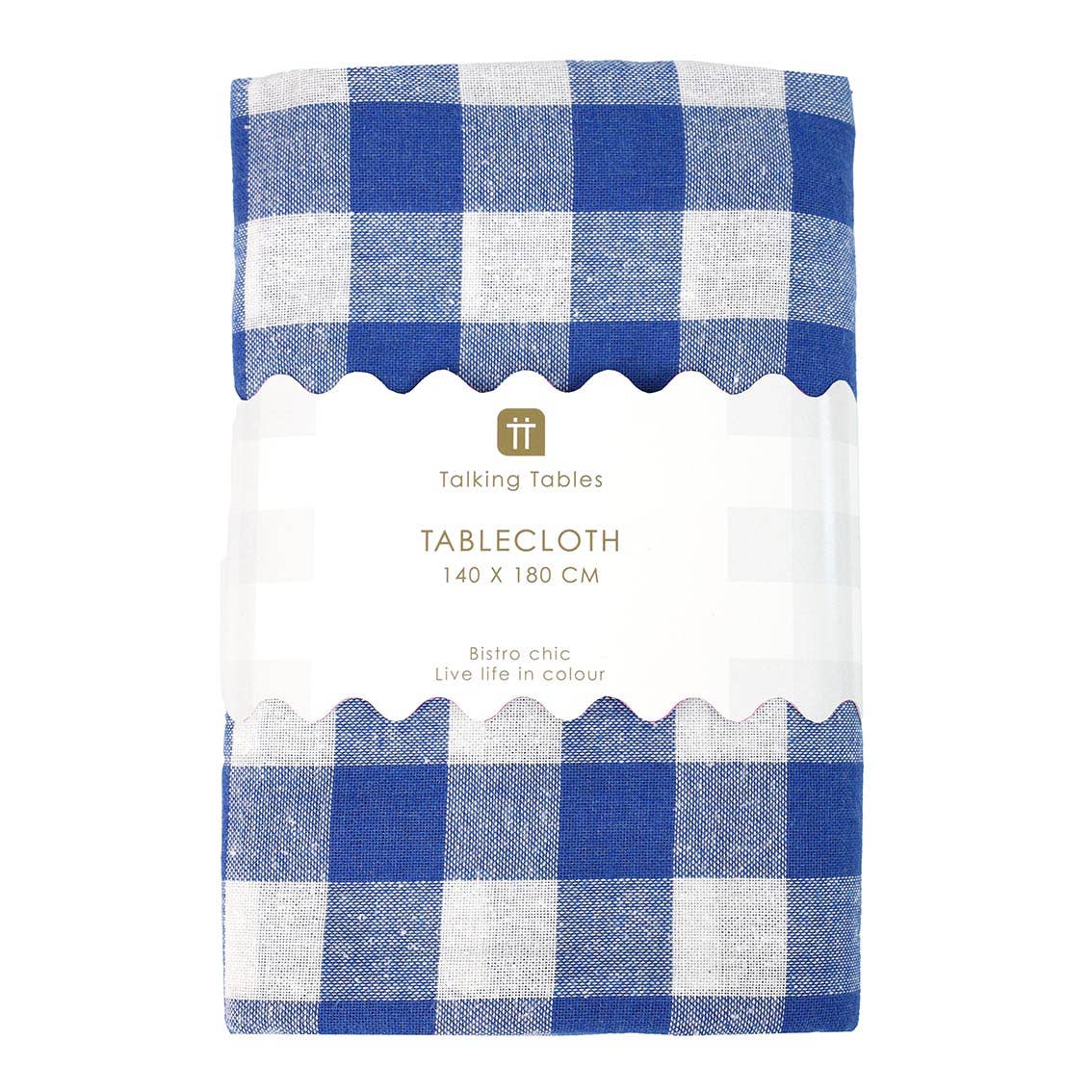 Blue & White Fabric Gingham Tablecloth - bubblegum market